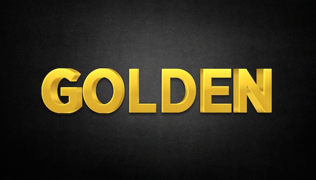 Golden 3d text  style effect