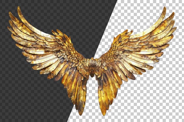 Golden angel wings cut out stock png