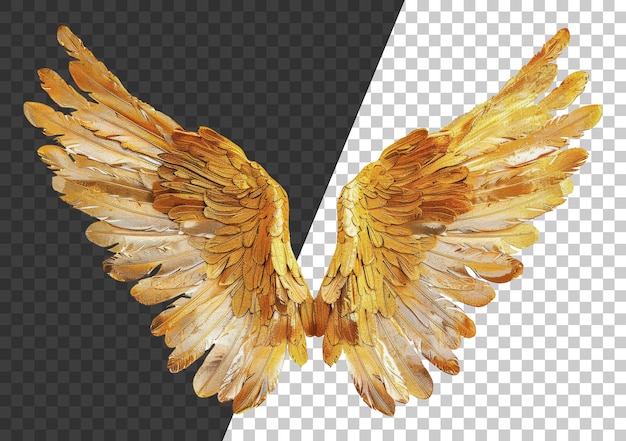 Golden angel wings cut out stock png