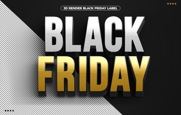 Golden Black Friday 3d logo isolated on black background