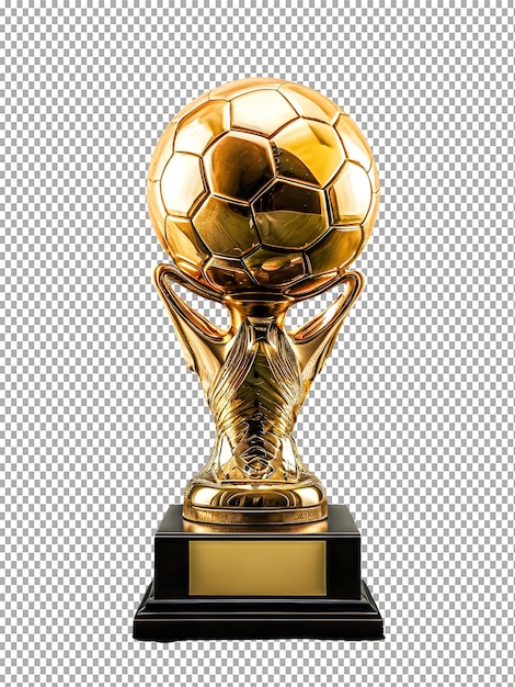 Golden boot award isolated on a transparent background