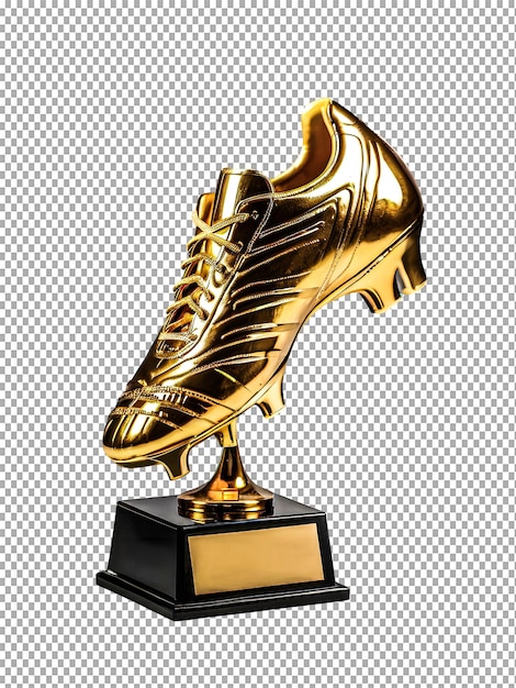 Golden boot award isolated on a transparent background