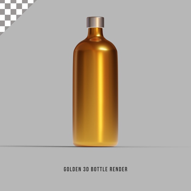 golden bottle 3d render