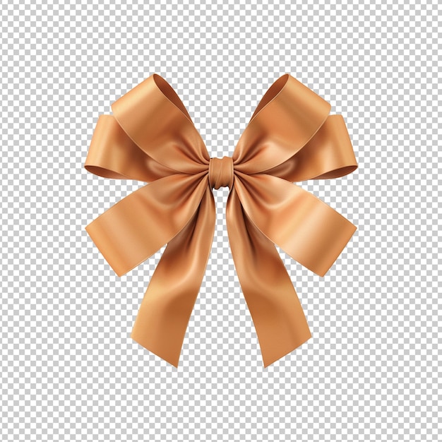 golden bow with ribbons isolated on transparent background