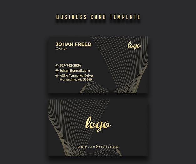 golden business card template