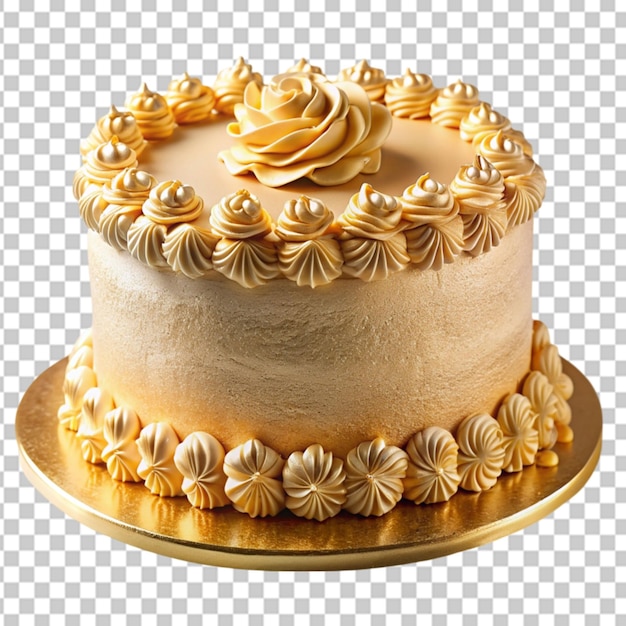 PSD golden cake 3d transparent background