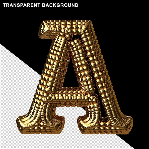 Golden capital letter a