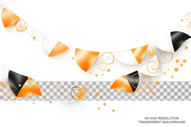 PSD golden celebration design elements white background on transparent background