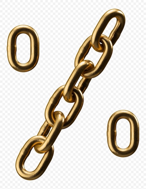 Golden chain alphabet Percent sign isolated