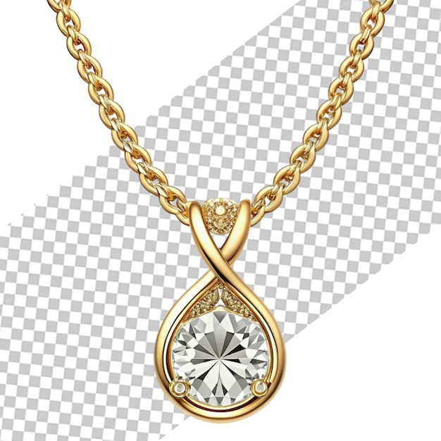 PSD golden chain necklaces set with round and heart diamond pendants jewelry