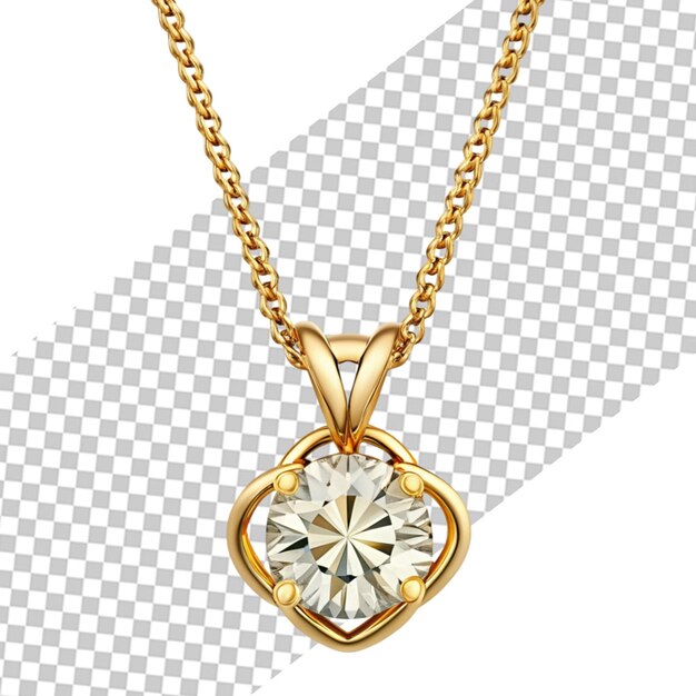 PSD golden chain necklaces set with round and heart diamond pendants jewelry