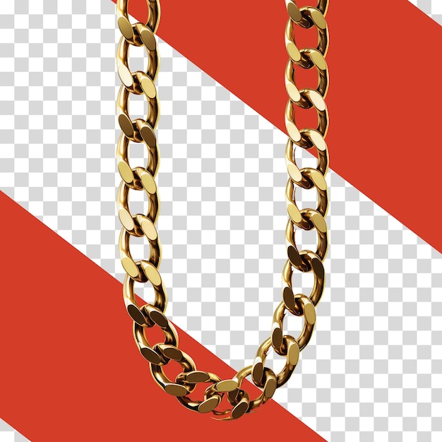 golden chain png isolated on transparent background