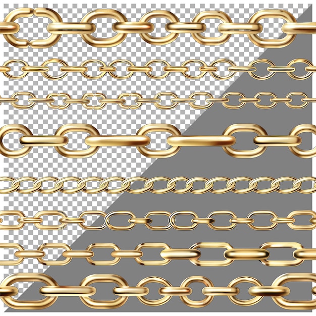 PSD golden chain transparent background