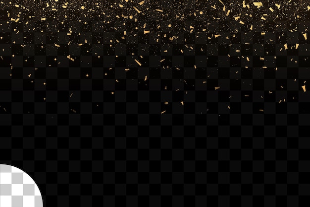 Golden confetti transparent background