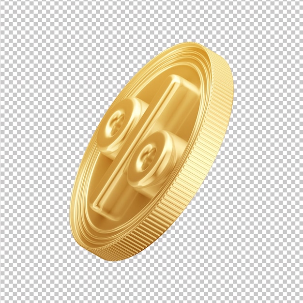 Golden Discount Coin 3D