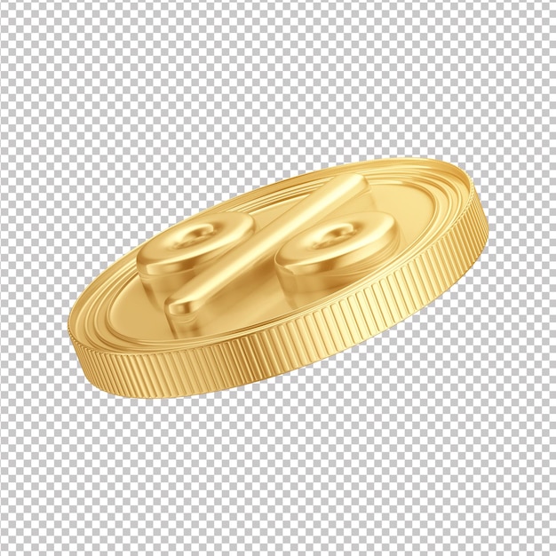 Golden Discount Coin 3D