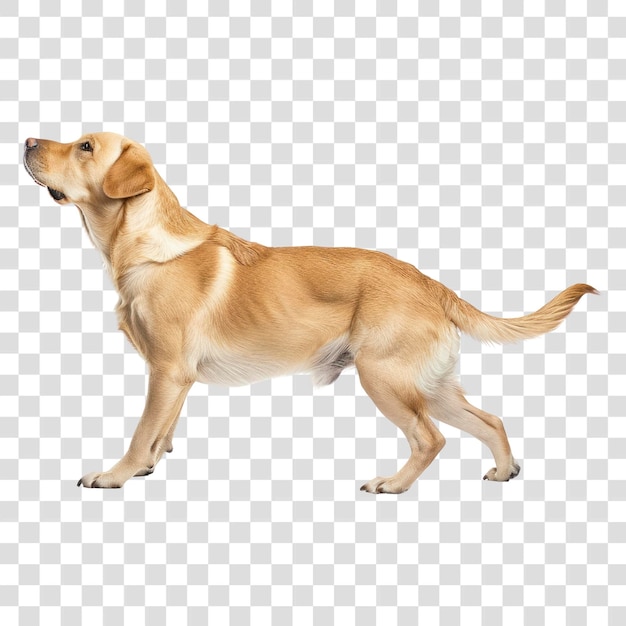 PSD golden dog standing white background