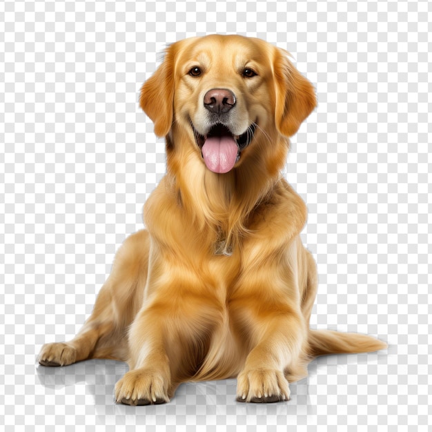 Golden dog on On transparency background PSD