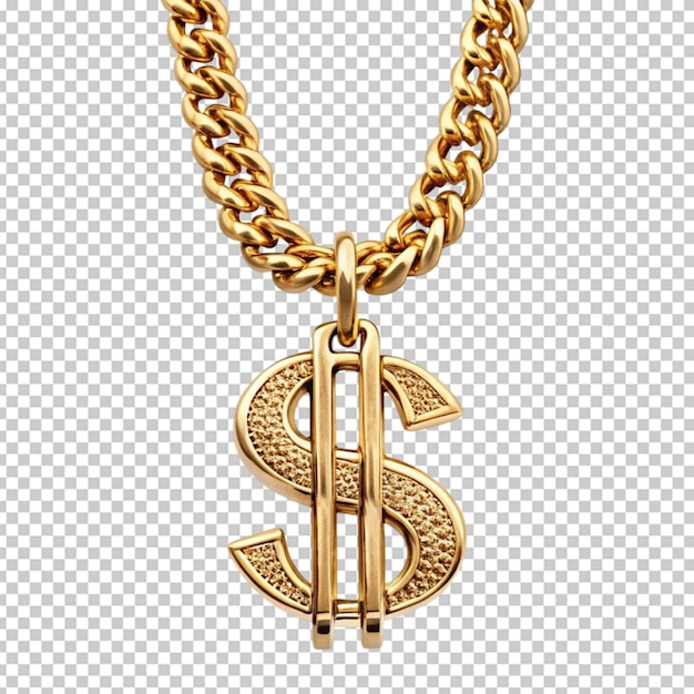 PSD golden dollar sign necklace