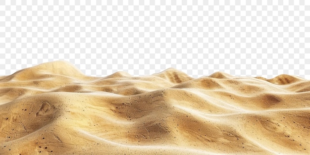 PSD golden dunes in desert sand dunes on isolated background