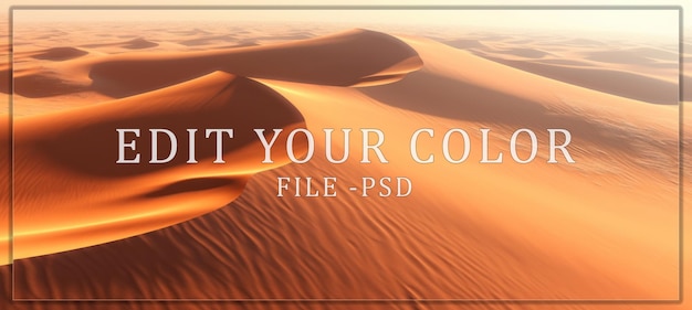 PSD golden dunes of a vast desert landscape