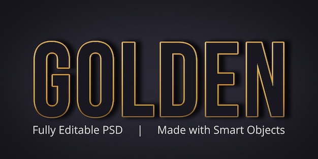 Golden Editable Text Style Effect