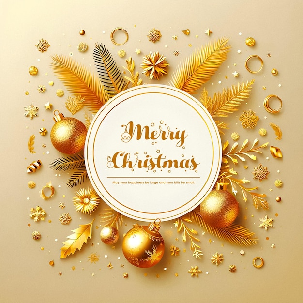 Golden festive beautiful banner for merry christmas