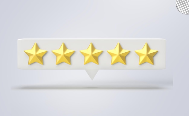 Golden Five stars customer rating positive review icon for apps and websites