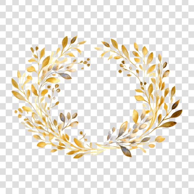 Golden floral wreath element