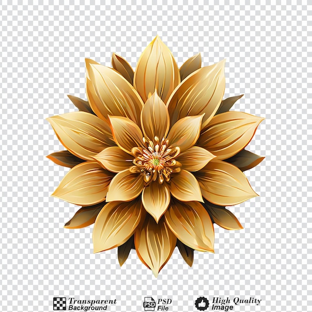 golden flower logo isolated on transparent backgroundpng