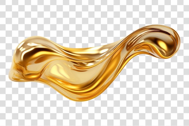 Golden fluid abstract shape