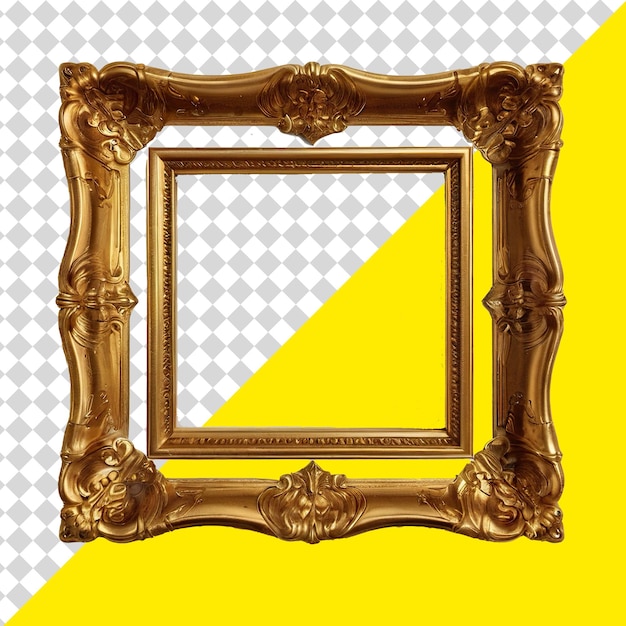 golden frame isolated PSD png transparent background