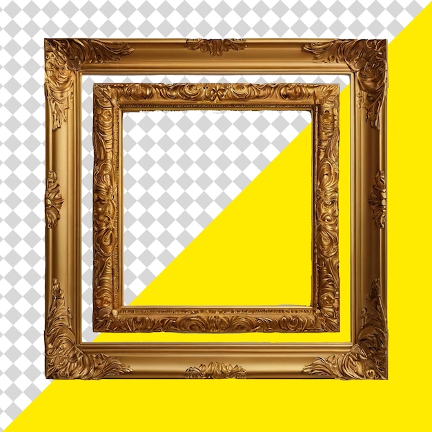 golden frame isolated PSD png transparent background