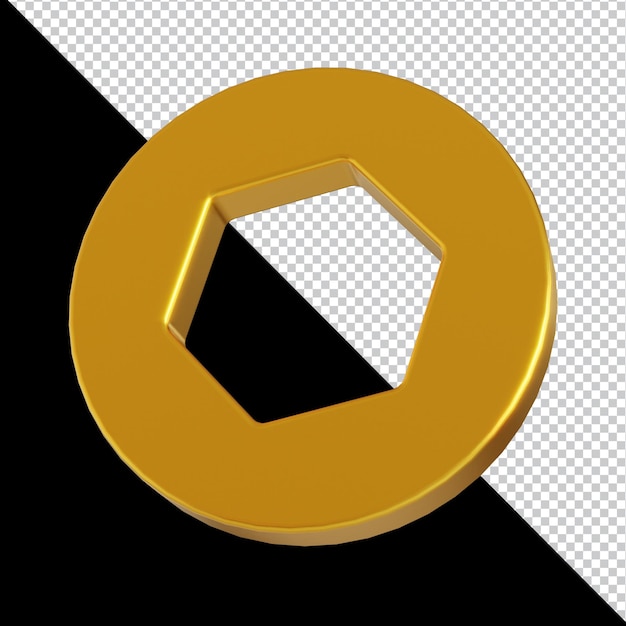 Golden Geometric Shapes in Abstract 3D Composition