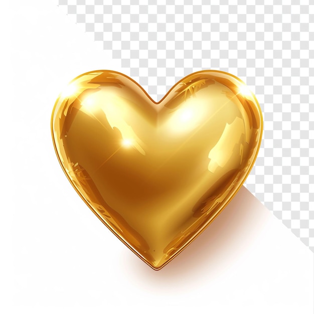 Golden Heart Simple Icon Isolated Transparent