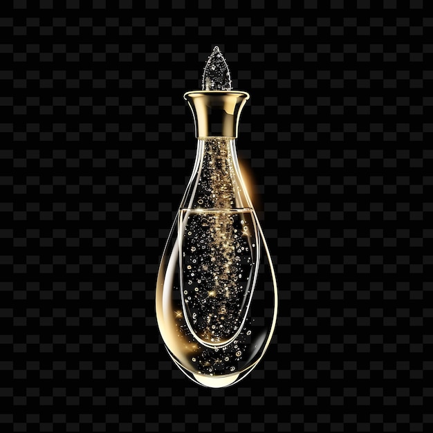 PSD a golden hourglass with a bubble of sparkling gold glitter