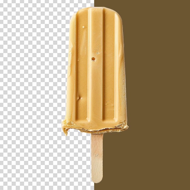 Golden ice cream isolated on transparent background