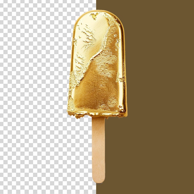 PSD golden ice cream isolated on transparent background