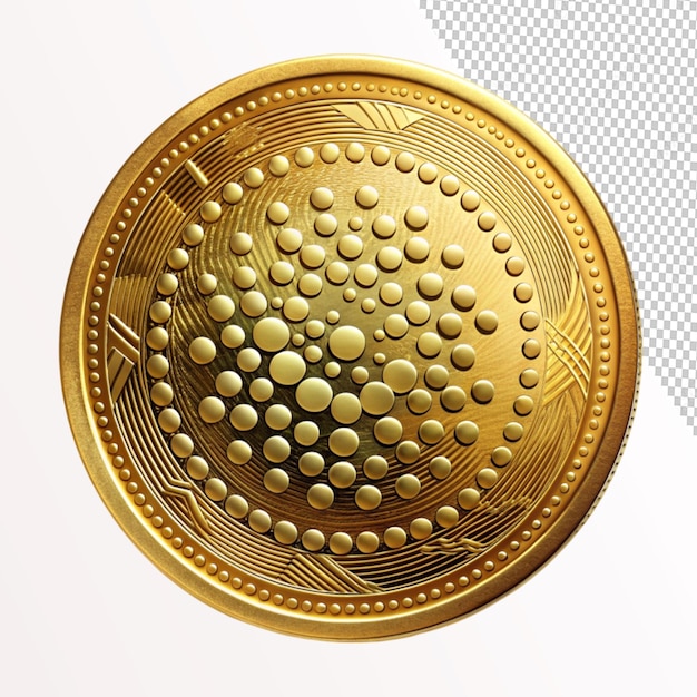 PSD golden iota coin on transparent background