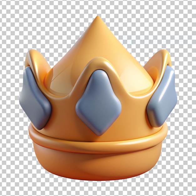 golden king crown with gem icon isolated 3d render