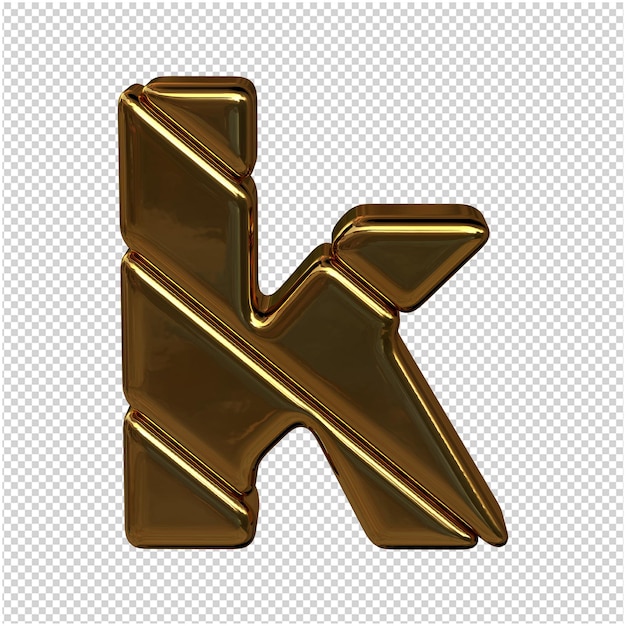 Golden letter 3d rendering