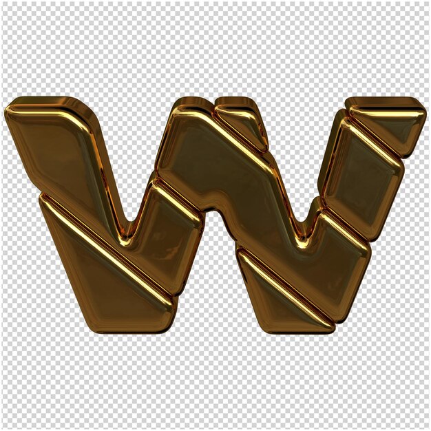 Golden letter 3d rendering