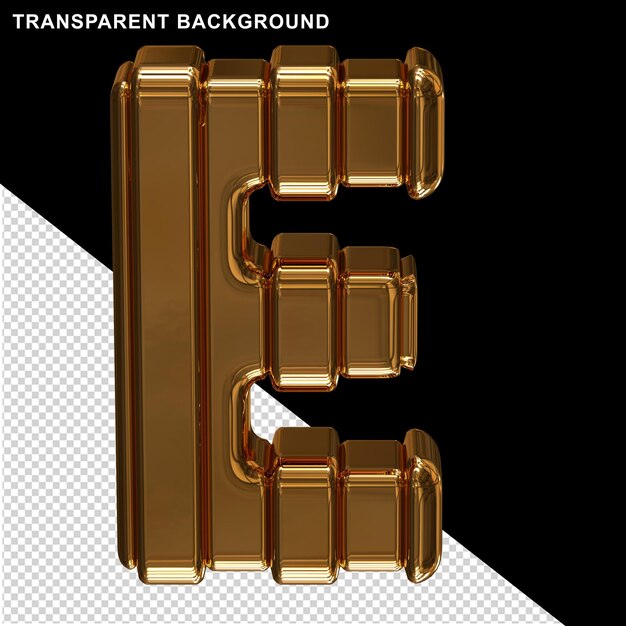 Golden letters with beltscapital letter e