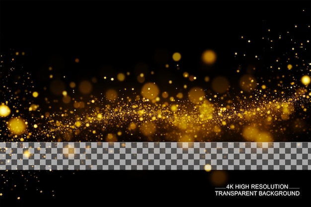 Golden light PNGBokeh light lights effect background on transparent background