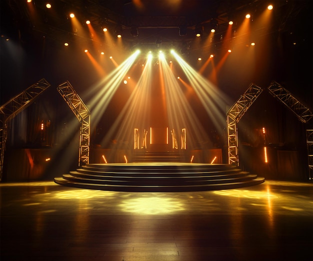 Golden Lights Stage Background