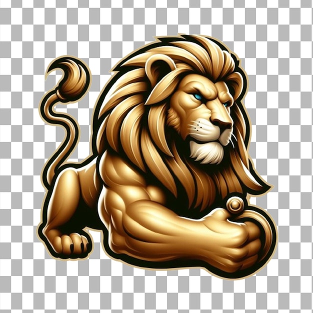 The Golden Lion Resting On Transparent Background