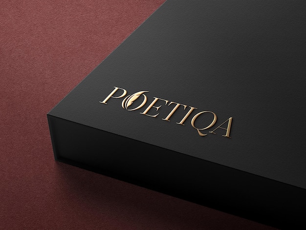 Golden logo mockup luxury box