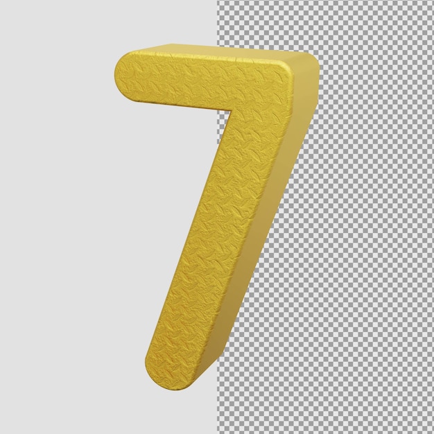 Golden Metallic 3D Rendering Number