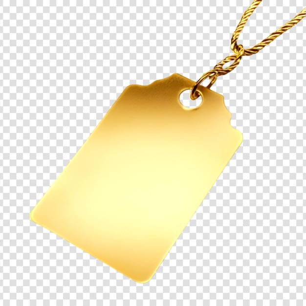 PSD the golden metallic glossy price tag on a transparent background