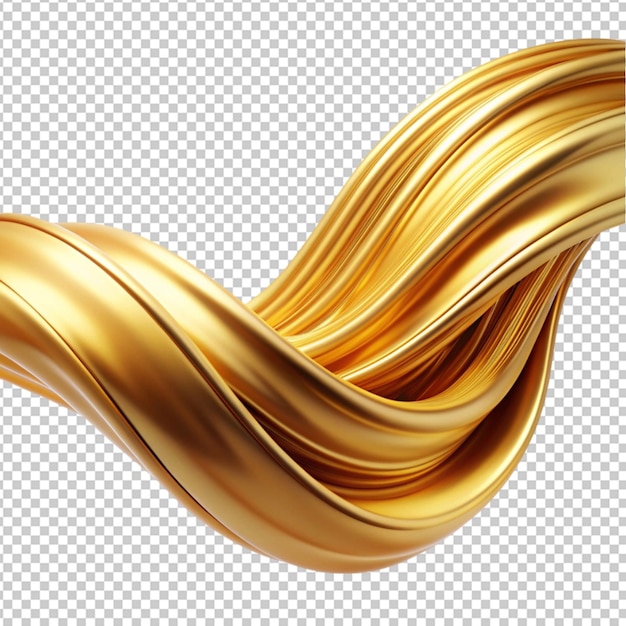 PSD golden metallic swirl wave